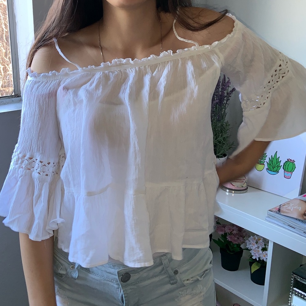 Zara Boho flare sleeve loose fitted shirt - Picture 3 of 6